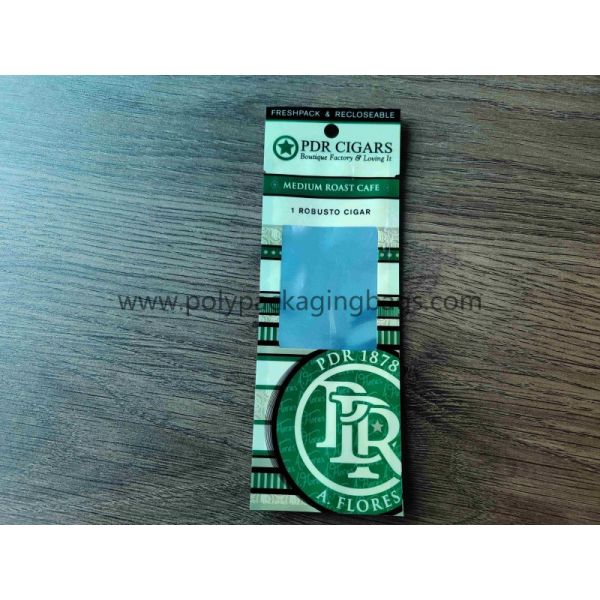 8mm Hang Hole Plastic Sponge Layer Ziplock Cigar Bag