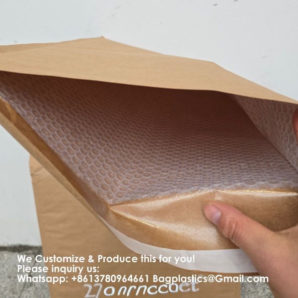Custom Printed Design Clothing Courier Package Shipping Poly mailer Paper Mailer Biodegradable Kraft Cardboard Mail Envelope Paper Mailing Bag