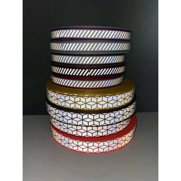 Sew On CE EN20471 Reflective Safety Material Ribbons Yellow Silver Orange Rainbow 100% Polyester 400 CPL CN FUJ WRS
