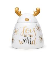 Cuisine de Noël en 3D Café Thé Sucre Cadeau Boîtier Bocal en forme d'arbre Stockage Peinture à la main en or et en argent