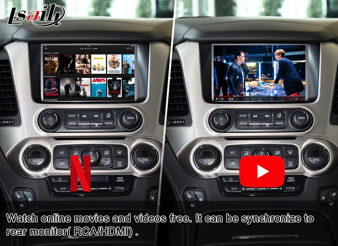 Интерфейс автомобиля андроида 4GB для GMC Юкона с NetFlix, YouTube, CarPlay, андроида автоматического PX6 RK3399