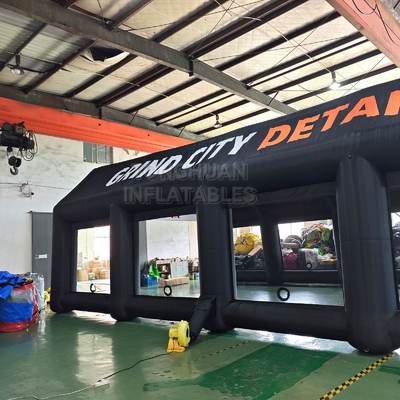 Commercial Oxford Fabric Inflatable Car Wash Tent with Drive Through Air Frame Custom Branding and Lighting for Detailing Businesses and Events