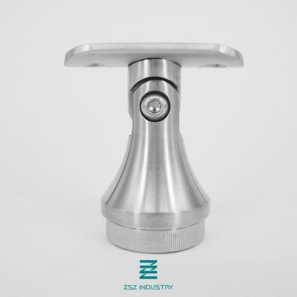 Height 60 - 125mm Stainless Steel Handrail Brackets Support With Direction Adjustable Curved Reception
