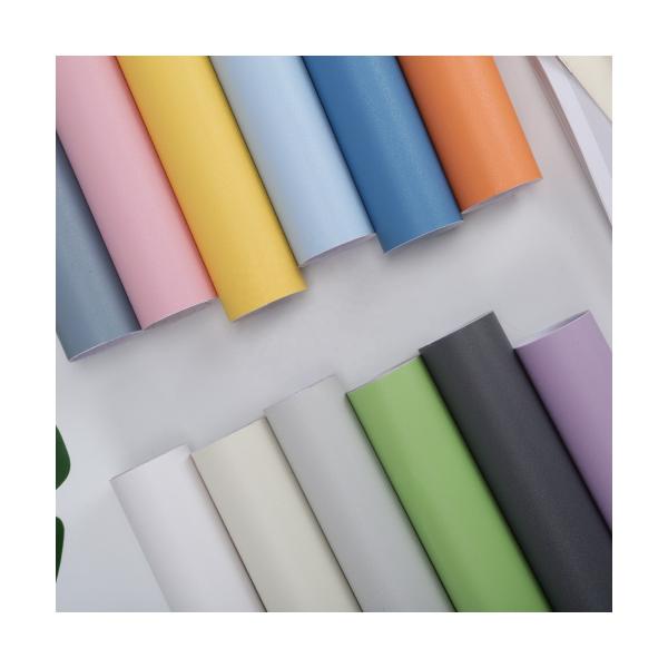 Pure Color Self Adhesive Wallpaper for Wardrobe Renovation Waterproof and Oil-proof Kitchen Contact Paper