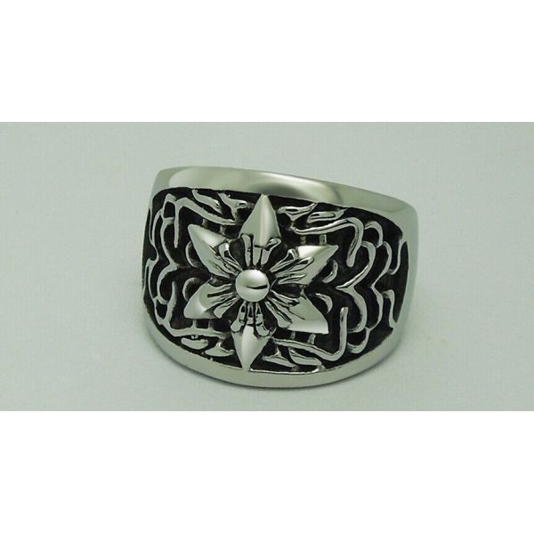 Recommended explosion models right Zhi-long pattern of titanium steel rings hexagram