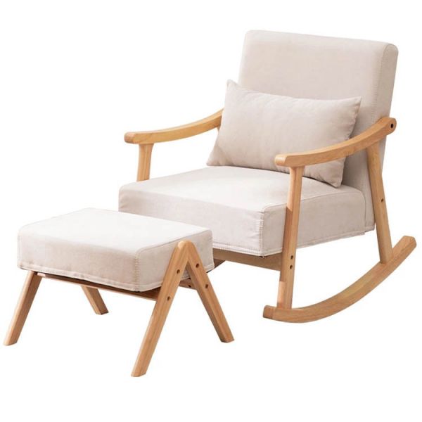 Direct Supply Nordic Style Wooden Rocking Chair Solid Wood Rocking Chair for Living Room Furniture and Specific
