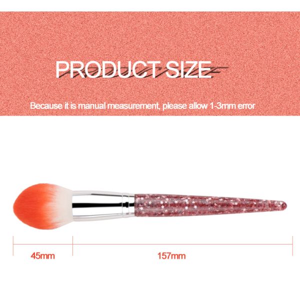 Fashion Cosmetic Makeup Brush Set 6 Pcs with star glitter inside the handle