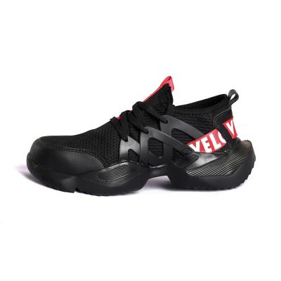 Chaussures de sécurité de travail en cuir noir résistantes au glissement