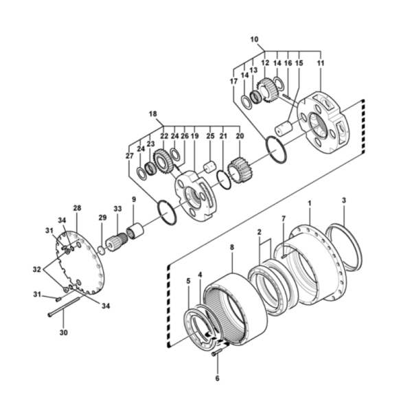 VOE14528727 VOE14528728 VOE14528725 VOE14528723 Excavator Final Drive Parts Fit EC140B EC160 EC180 EC200 EC210 EC220