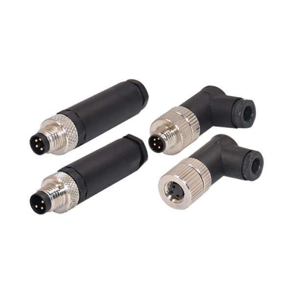 M8 Cable Connector Plastic Field Attachable M8 4 Pin Connector Hembra For Cable Assembly