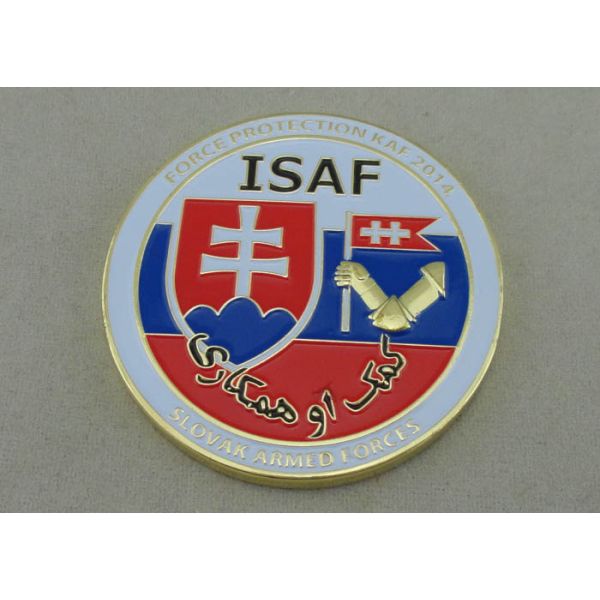 Rope Edge Personalized Coins Zinc Alloy Die Casting Enamel Gold