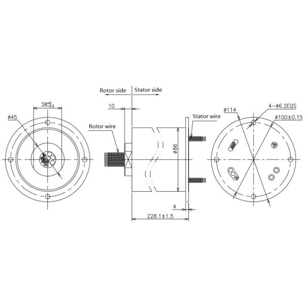 Servo Systems Ip54 Industrial Slip Ring Precious Metal Compact Design