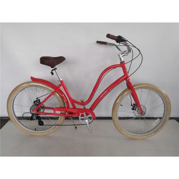 26x3 inch Unisex Step Through Aluminum Frame 3 Speed Beach Cruiser Bike for Rent in USA
