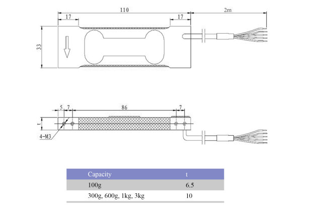 Space-Saving Aluminum Single Point Load Cell for Micro-Dispensing & Packaging - WL-113 (0.1kg-3kg)