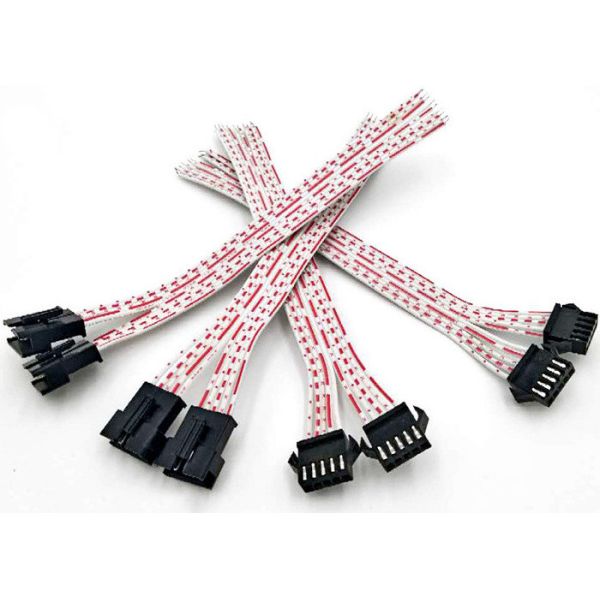 Custom Wire Harness No MOQ JST SM Connector 5P 2.54mm Pitch Cable Cord Male 15cm Female 15cm Length Flexible Flat Wire China Manufacturing