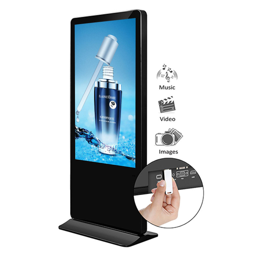 Digital Advertising Monitor with 10 Capacitive Touch Points for Wall or Floor