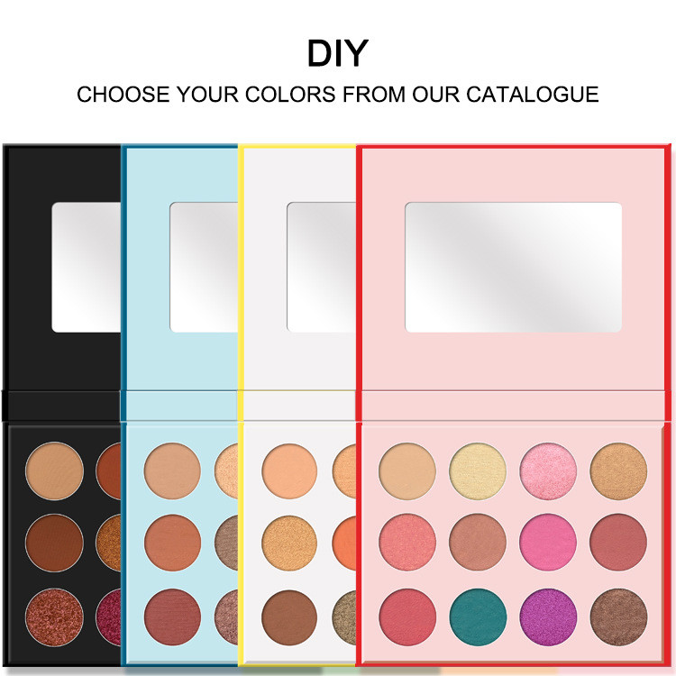 пустая палитра тени глаза 12colors cuatomized палитра с зеркалом