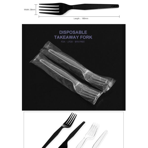 Food grade take away supplies disposable individual package plastic fork ps