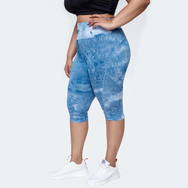 High Waisted Plus Size Yoga Pants Tie Dye Leggings Fitness Running Anti Pilling