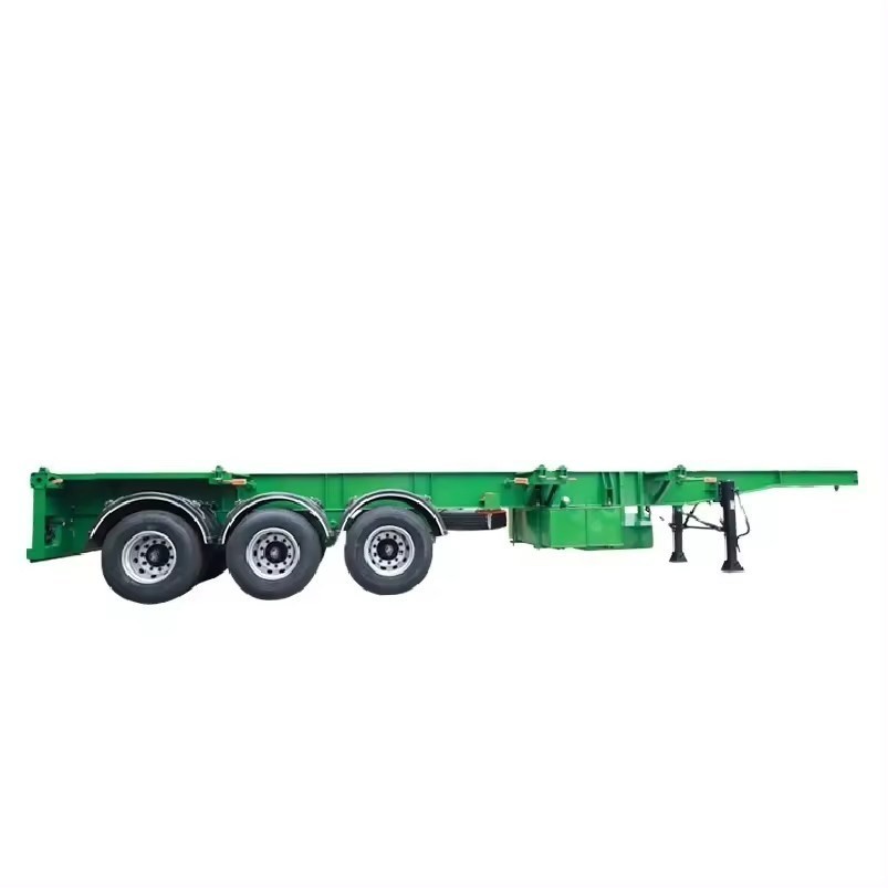 ISO/TS16949 Certified 40FT 3 Axle Flatbed Semi Trailer Frame Skeleton Truck Trailer