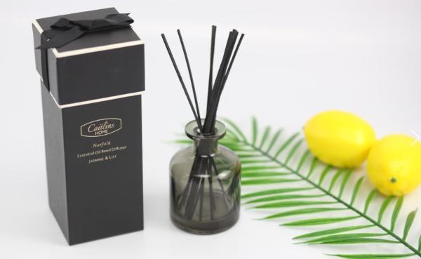 Black Painted Bottles Home Fragrance Diffuser For Cafe / Office Decoration