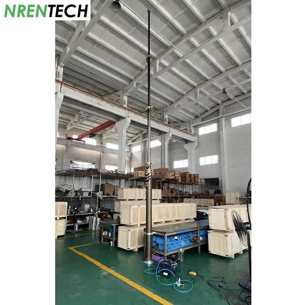 12m aluminum telescoping mast 30kg payloads 2.55m closed height for CCTV-pneumatic lifting