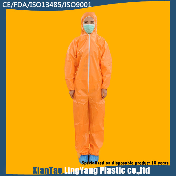 Chemical Resistant Disposable Cleanroom Coverall , Custom Disposable Dust Suits