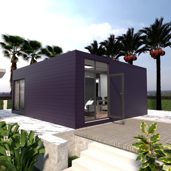Casa de contêiner pré-fabricada de luxo impermeável com estrutura de aço galvanizado