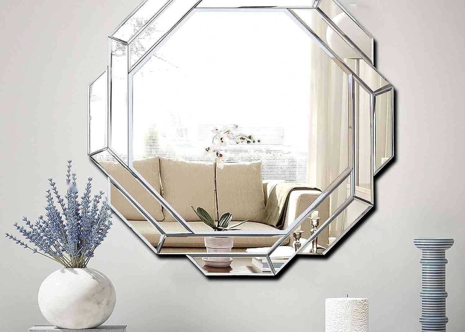 Wall Mounted Console Table with Silver Mirror Finish and Modern Design for Entryway