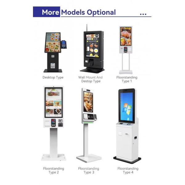 32 Inch LCD Display Self Ordering Kiosk with Receipt Printer and Menu Customization for Restaurants