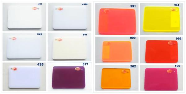 3mm 1220*1830mm Folha acrílica colorida 4 x 6 Painel de plástico acrílico Desenvolver novo produto Folhas acrílicas finas coloridas