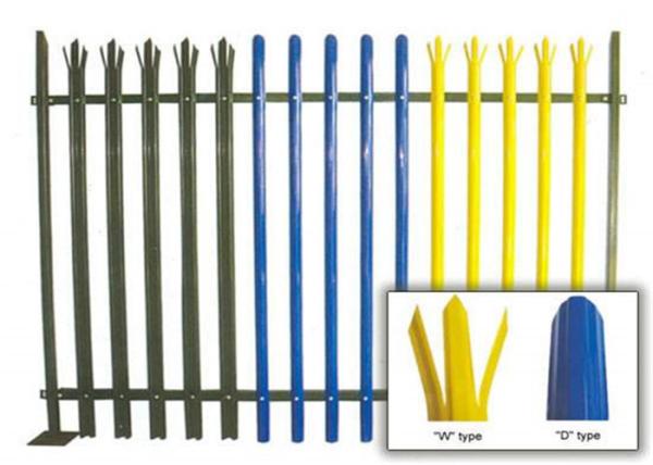 Durable W Section Green Palisade Fencing , Single Point Road Security Fence