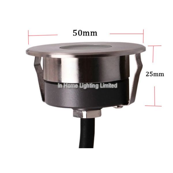 Mini Round Stainless Steel LED Underground Light for Deck , 3W LED Step Light