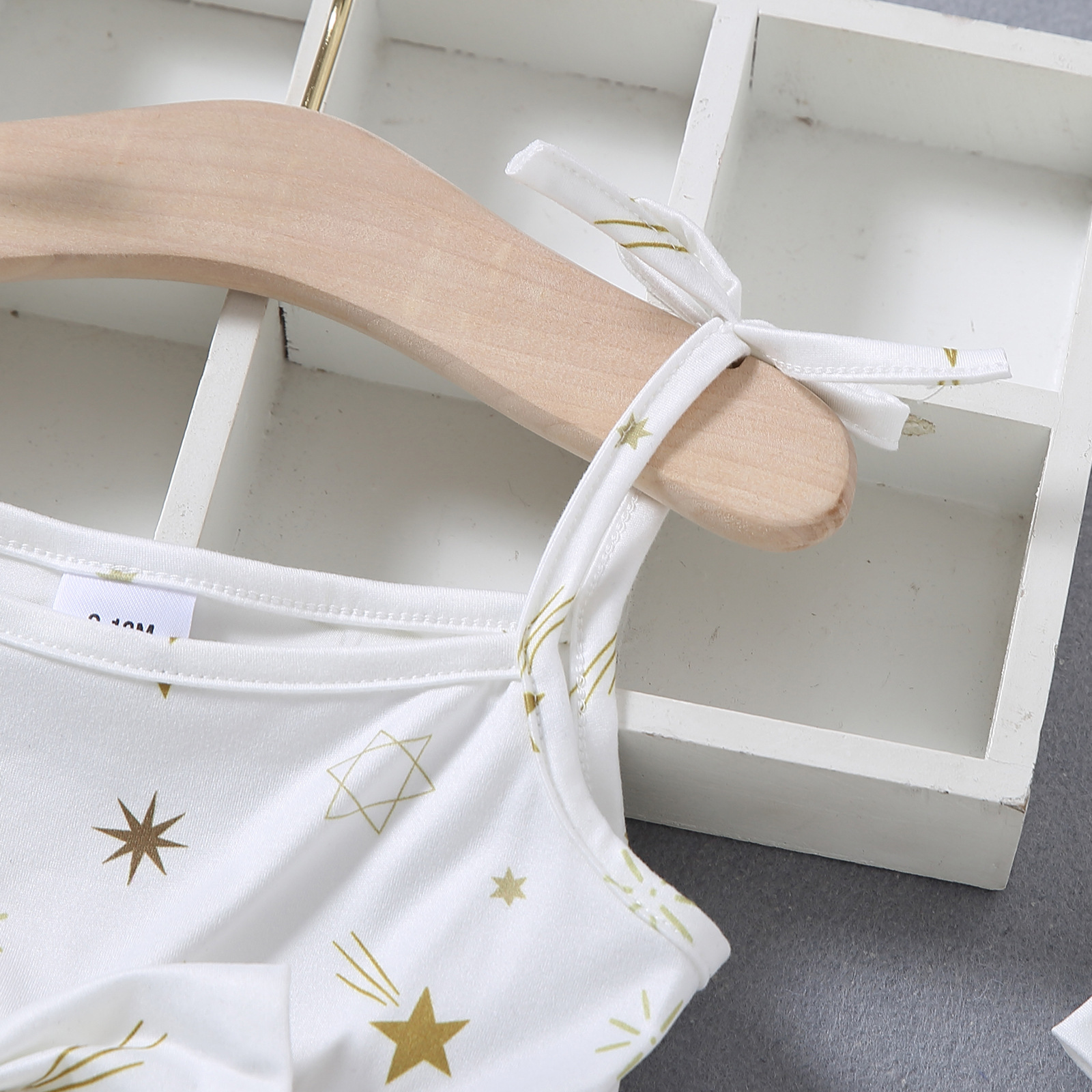 35in Girls Childrens Slip Summer White Sleeveless Cotton Cute Cartoon Dress