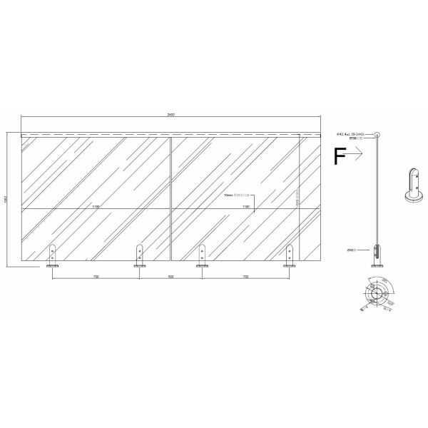 Перила балюстрады современной нержавеющей стали Frameless стеклянные для крытого и на открытом воздухе