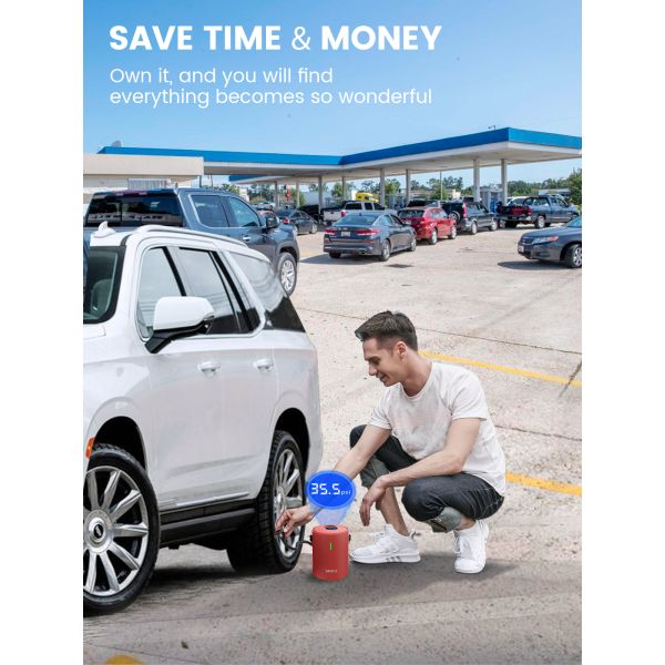 Wireless 12V Tire Inflator by YANTU A05 Portable Mini Cordless Air Pump for Cars