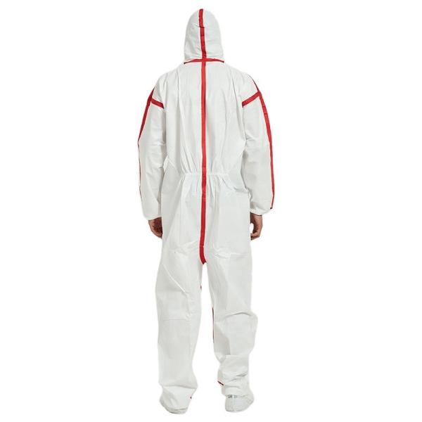 S&J Protective Overalls Disposable Coveralls with Reinforced Isolation Seam Elastic Cuff and Hood Type5/6 Coverall