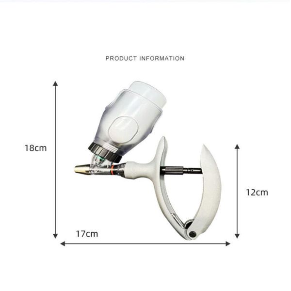Adjustable Dose Veterinary Syringe with Continuous Injection and Medical Grade Plastic for Livestock