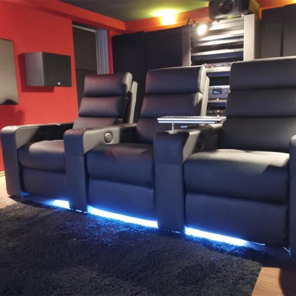 VIP Home High Back Seat Movie Theater Recliner With Cup Holder