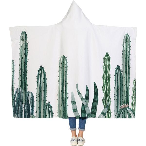 Cactus series children's adult hooded blanket velvet fabric rectangular hand washable