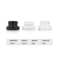 Logotipo de impresión personalizado claro Negro Blanco 5ml Jarrón de vidrio concentrado A prueba de niños