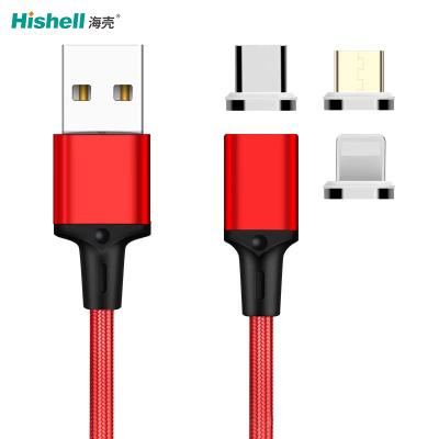 Resistência de desgaste de carregamento magnética do cabo de Hishell USB com luz do diodo emissor de luz