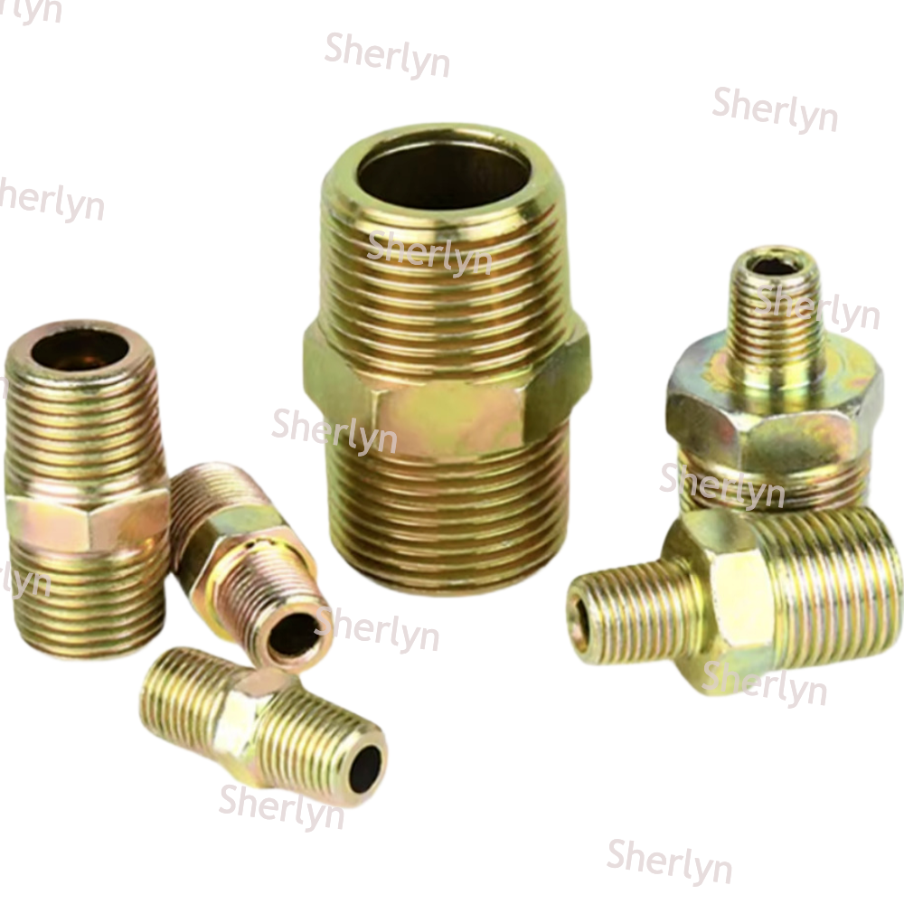 Flat Mouth 1 Point Hydraulic Wire High Pressure Transition Joint Carbon Steel Galvanized External Thread Oil Pipe Variable Diameter Wire A-type British Pipe Joint