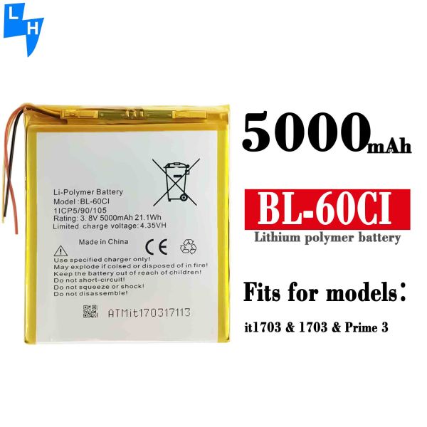 High Capacity Yellow Battery for itel 1703 BL-60CI 5000mAh RECHARGABLE