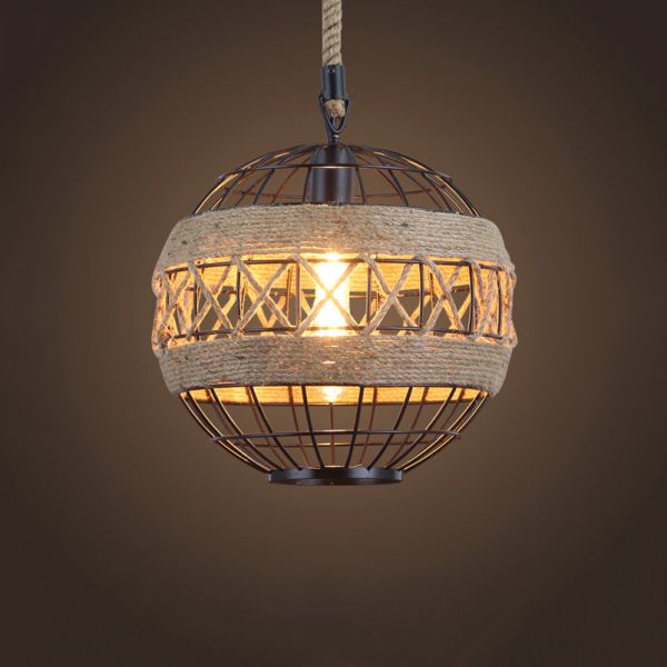 American Loft Rural  Rope Pendant Lamp Industrial Restaurant Bar Cafe Light Pendant Lamp(WH-VP-122)