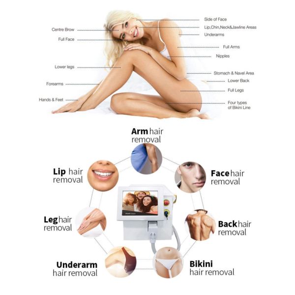 Машина удаления волос лазера тела лазера машины 808 диода подмолаживания кожи полная