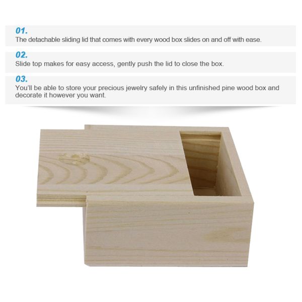 Custom Unfinished Wooden Box Art Set Plain or Custom Color Affordable