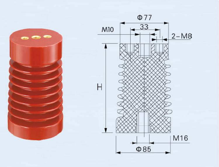 Изолятор 85X140 изолятора 12kv шинопровода эпоксидной смолы составной