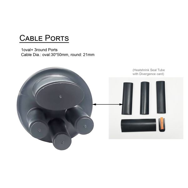 24 сердечника мини FTTH купол оптического соединения закрытия 1 овальное 3 круглых порта термоусадочное уплотнение