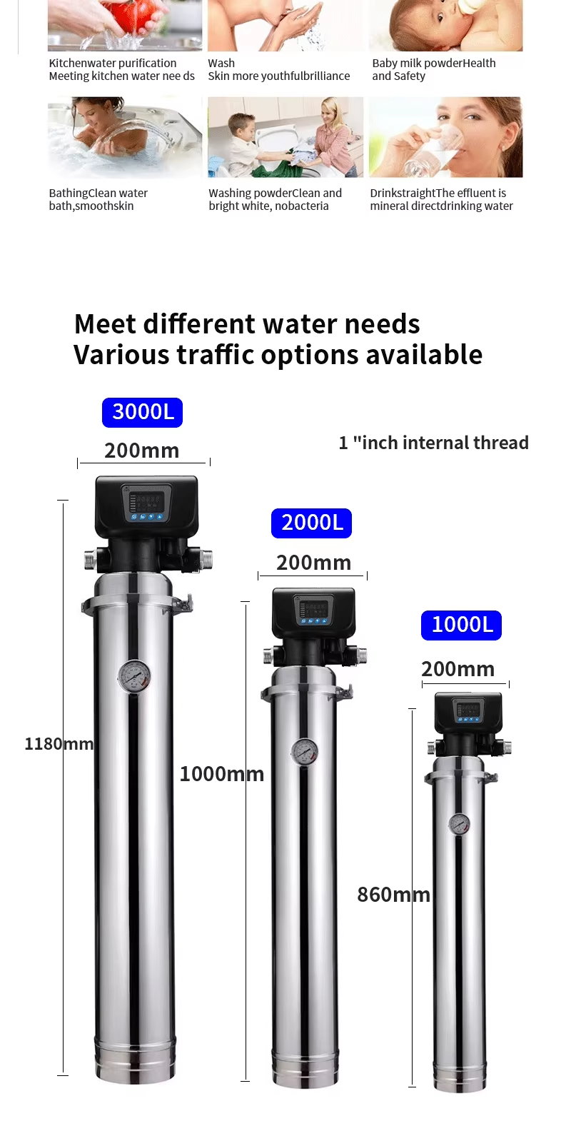 Factory Price Instock Deep Well Water Automatic Stainless Steel Iron and Manganese Removal Water Purifier
